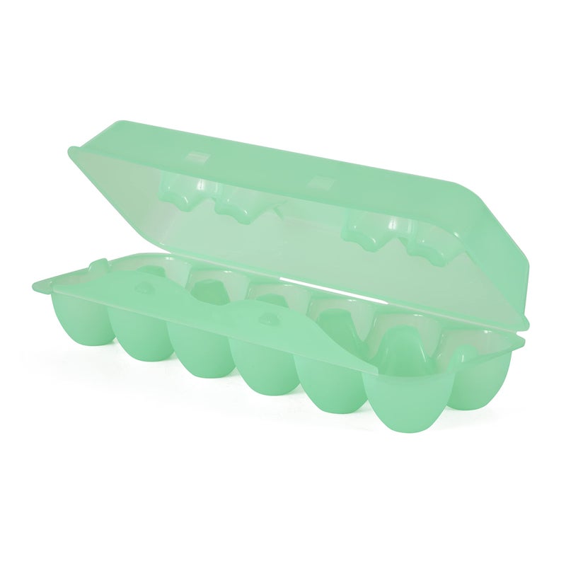 Tuff Stuff TS-ETS12 Reusable Carrier Washable Storage Container Empty Plastic Chicken Egg Carton Tray with Lid, 12 Eggs, Green - Image 5