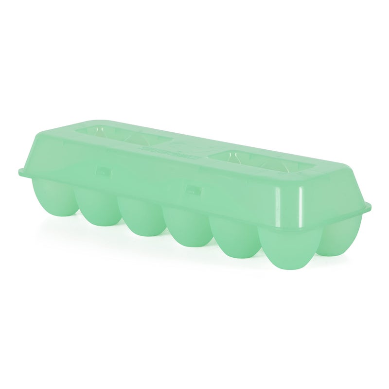 Tuff Stuff TS-ETS12 Reusable Carrier Washable Storage Container Empty Plastic Chicken Egg Carton Tray with Lid, 12 Eggs, Green - Image 1