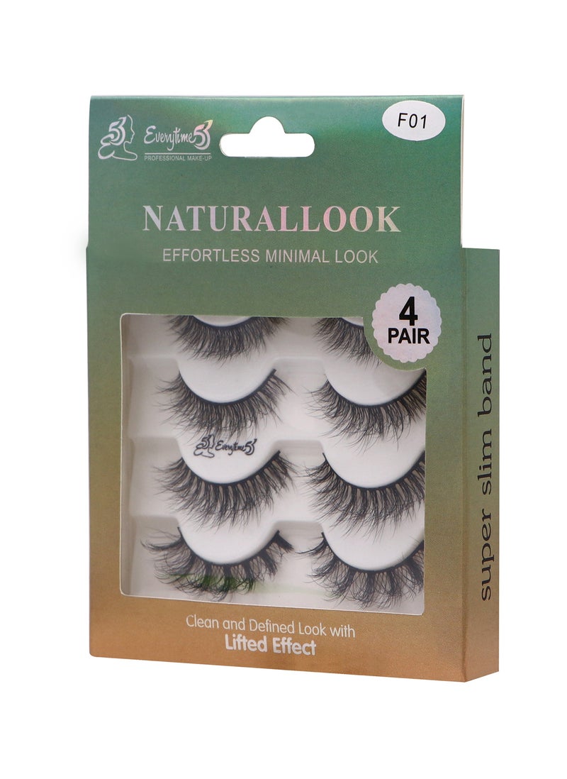 Everytime53 Women's 4 Pair Natural Look Eye Lashes - F01 - Image 2