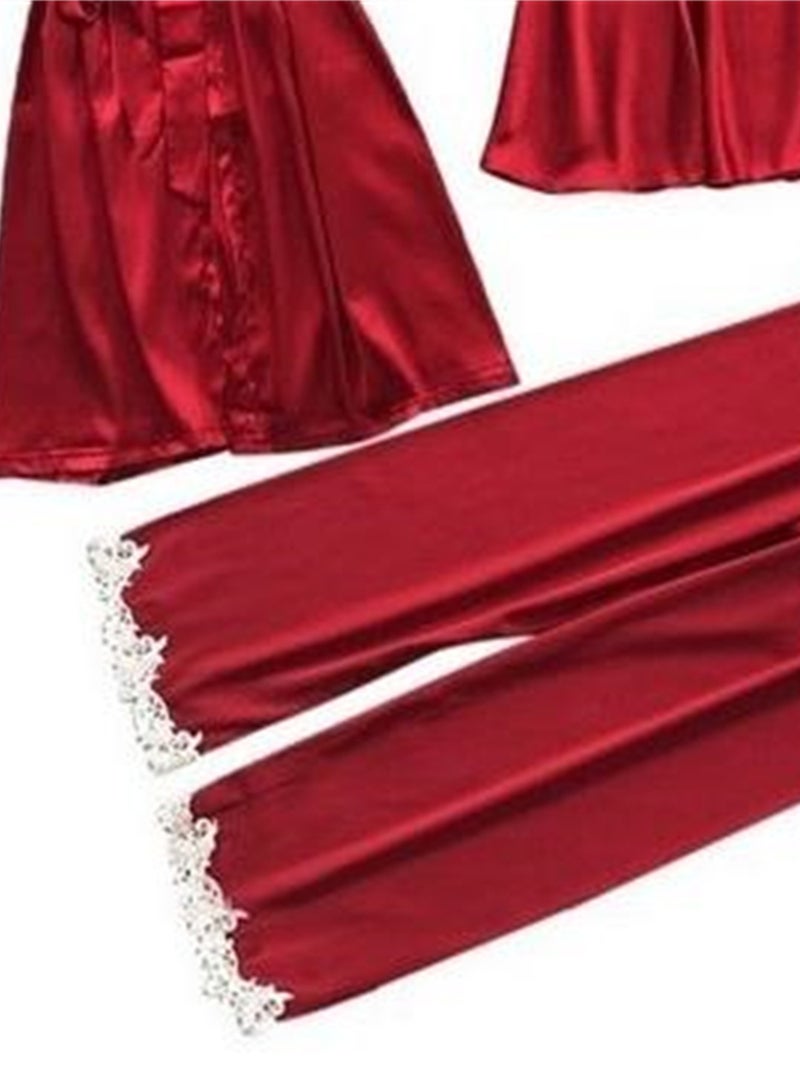 5 Pcs Pajamas Mid Sleeves Lounge Clothes Robe Pajamas Set  - Image 3