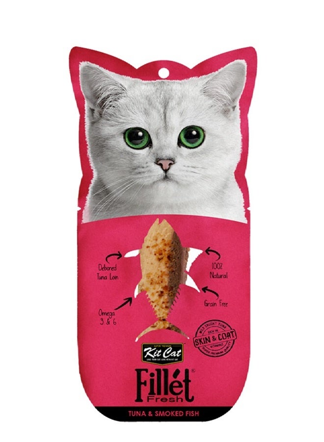 Kit Cat فيليه تونة طازجة وسمك مدخن - 30 جرام