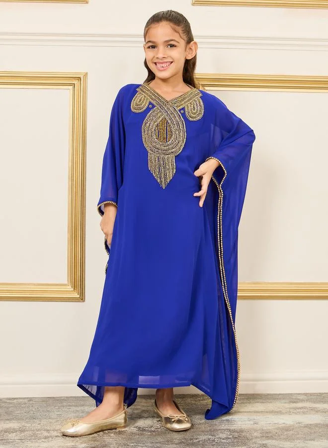 Maxim Creation Embellished V Neck Kaftan