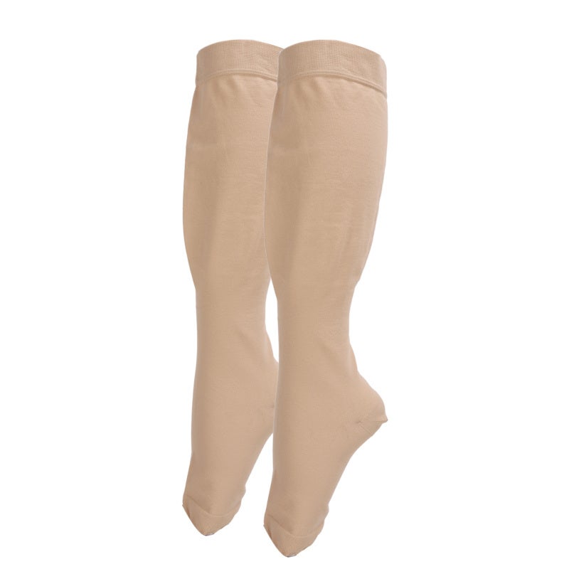 جوارب ضاغطة عالية الركبة مقاس 5XL 23-32 مم زئبق – دعم فعّال للتدفق الدموي – جوارب مقاومة للوريدات الورقية غير الانزلاقية مريحة للرجال والنساء أثناء الوقوف لفترات طويلة واستعادة ما بعد الجراحة - Image 1