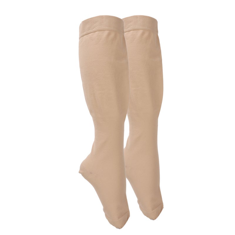 جوارب ضاغطة عالية الركبة مقاس 5XL 23-32 مم زئبق – دعم فعّال للتدفق الدموي – جوارب مقاومة للوريدات الورقية غير الانزلاقية مريحة للرجال والنساء أثناء الوقوف لفترات طويلة واستعادة ما بعد الجراحة - Image 4
