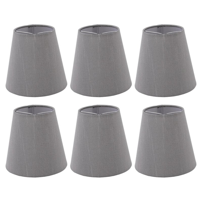 6 Pcs Cloth Lamp Shade Good Light Transmission E14 Candle Bulb Lamp Cover Classic Fabric Lampshade for Bedroom - Image 1