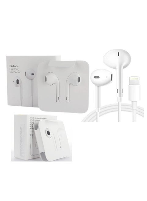 In-Ear Earbuds Compatible with iPhone - Lightning Connector, White, Wired Earphones with Volume Control and Microphone for iPhone 7, 7 Plus, 8, 8 Plus, 13, 12, 11 Pro Max, X, XS, XR