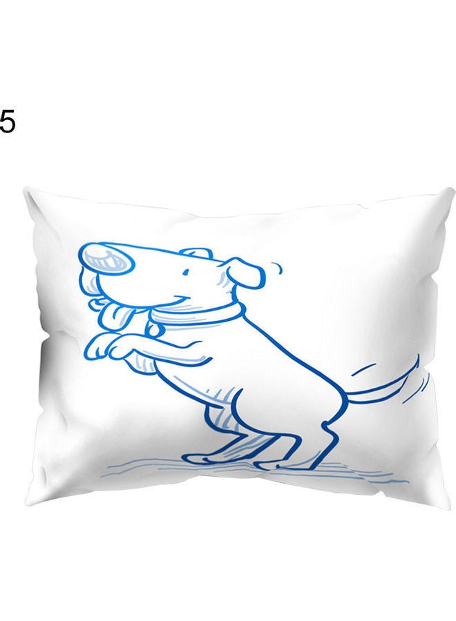 NIBEMINENT Dog Pattern Throw Pillow Cushion Cover White/Blue