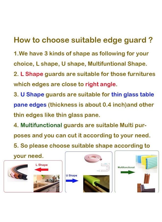 M2cbridge U Shape Extra Thick Furniture Table Edge Protectors Foam Baby Safety Bumper Guard 6.5 Ft (Off White With 4 Corners) - Image 5