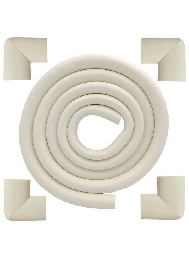 M2cbridge U Shape Extra Thick Furniture Table Edge Protectors Foam Baby Safety Bumper Guard 6.5 Ft (Off White With 4 Corners) - Image 2