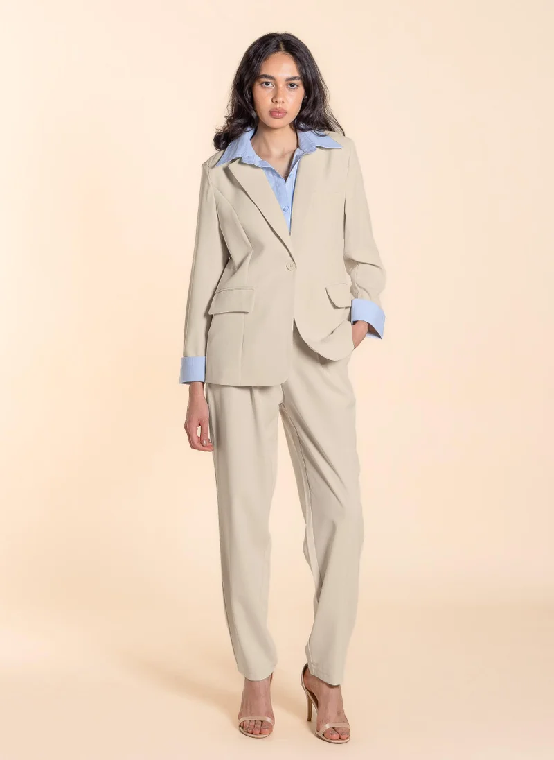 SHAPES DETAILED BLAZER SET WITH PANT