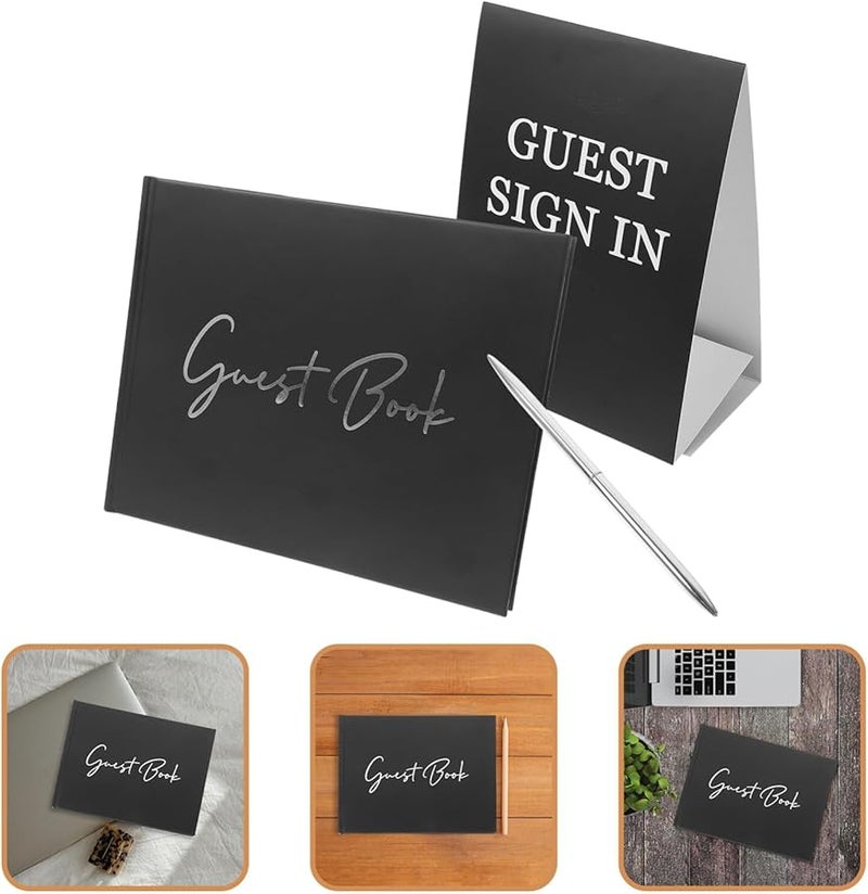 Black Wedding Guest Book Set For Guests To Share Wishes And Memories - Image 3