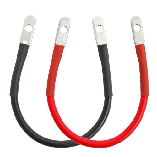 TOPDC 6 AWG Battery Cable 6AWG 12Inch Battery Inverter Cables Set All Copper Conductor Wire with 38 Ring Terminals 6 AWG x 12 Inches for Car Truck RV Solar - Image 1