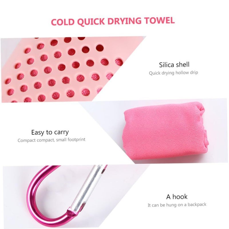 Microfiber Cooling Sports Towel Large Pink Fast Drying Absorbent Sweat Towel For Travel Gym Yoga Fitness - Image 4
