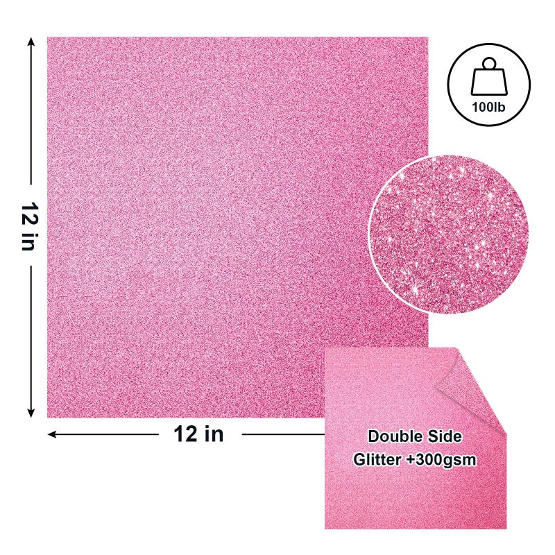 gocreate 12 x 12 Inch Double Side Glitter Cardstock Paper 100LB Heavy weight No Shred Glitter Colored Card Stock for Card Making 30 Colors - Image 2
