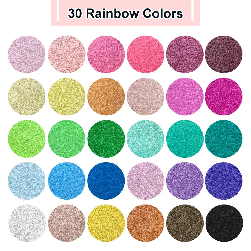 gocreate 12 x 12 Inch Double Side Glitter Cardstock Paper 100LB Heavy weight No Shred Glitter Colored Card Stock for Card Making 30 Colors - Image 4