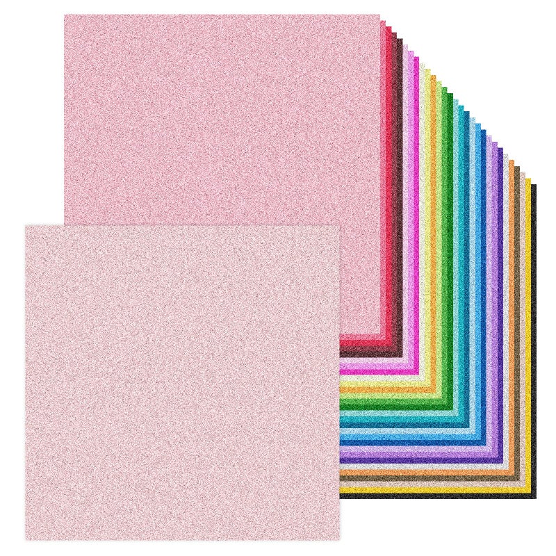 gocreate 12 x 12 Inch Double Side Glitter Cardstock Paper 100LB Heavy weight No Shred Glitter Colored Card Stock for Card Making 30 Colors - Image 1