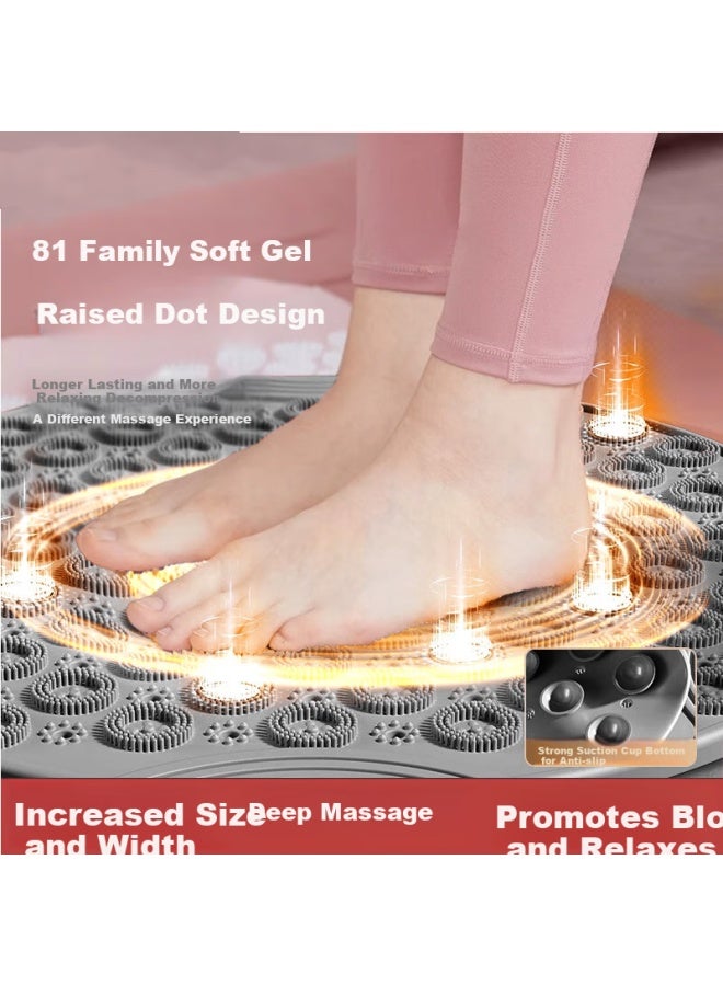 Dweck Dewick Acupressure Foot Massage Mat With Slow Jogging Pad For Foot Reflexology And Meridian Channels, Soft Rubber Gray 55cm - Image 1