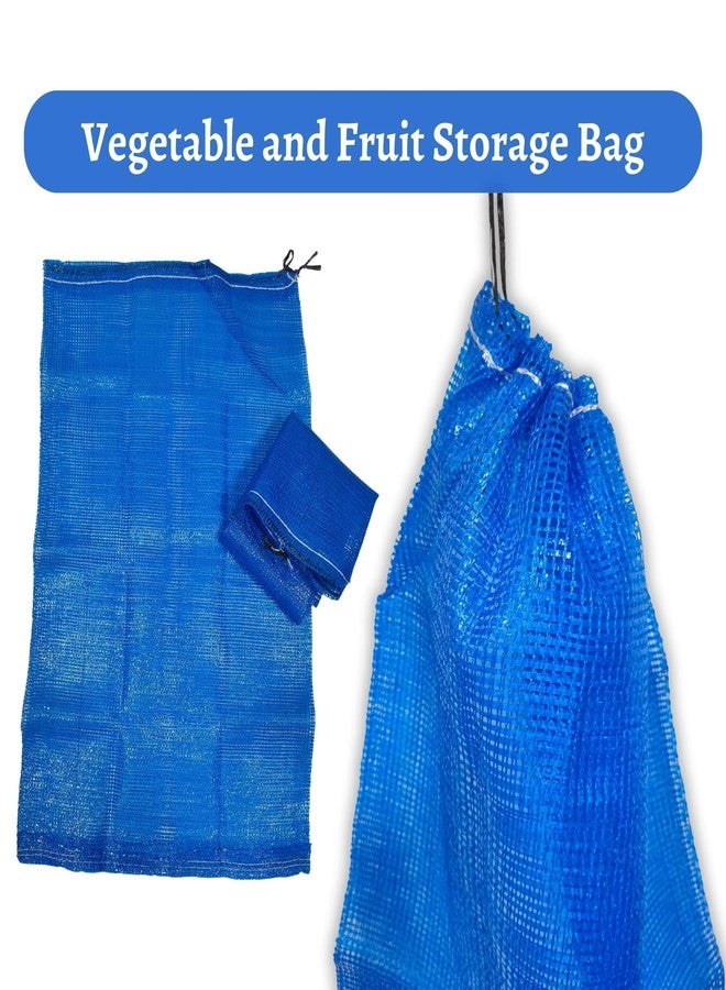 SINGHAL Mesh Onion Produce Bags with Drawstring | 20 Inch x 31.50 Inch Bags | Reusable Breathable Leno PP Fabric | Great for Packaging Produce, Vegetables and Fruit, Blue Color (Combo Pack of 25) - Image 4