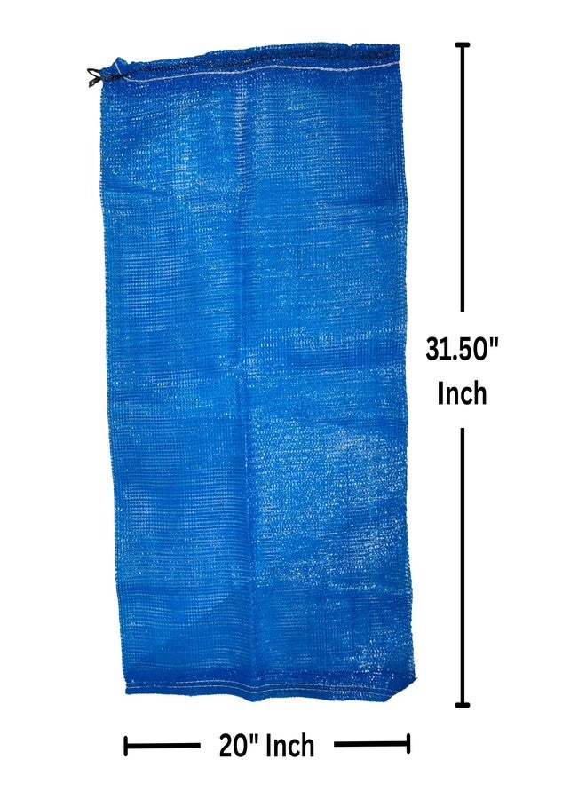 SINGHAL Mesh Onion Produce Bags with Drawstring | 20 Inch x 31.50 Inch Bags | Reusable Breathable Leno PP Fabric | Great for Packaging Produce, Vegetables and Fruit, Blue Color (Combo Pack of 25) - Image 2
