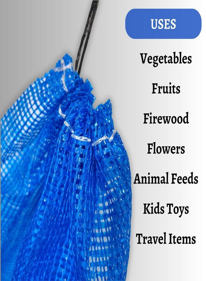 SINGHAL Mesh Onion Produce Bags with Drawstring | 20 Inch x 31.50 Inch Bags | Reusable Breathable Leno PP Fabric | Great for Packaging Produce, Vegetables and Fruit, Blue Color (Combo Pack of 25) - Image 3