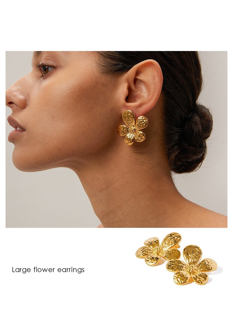 Y-l - Large Flower earring - Image 1