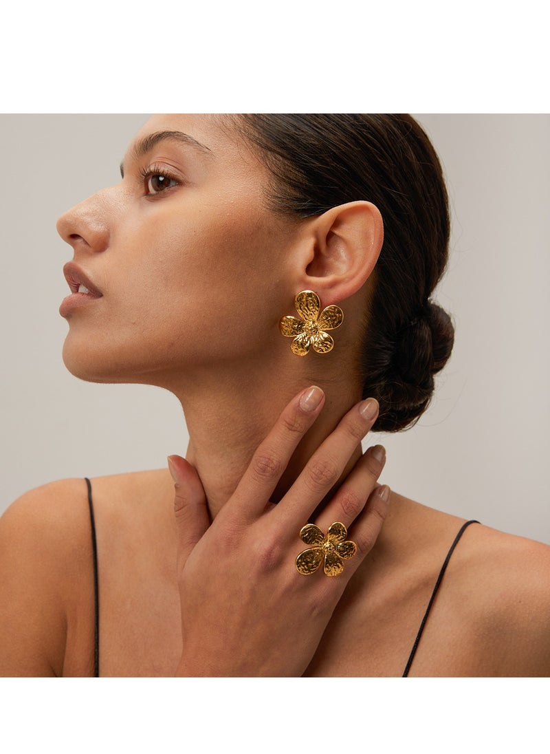 Y-l - Large Flower earring - Image 1