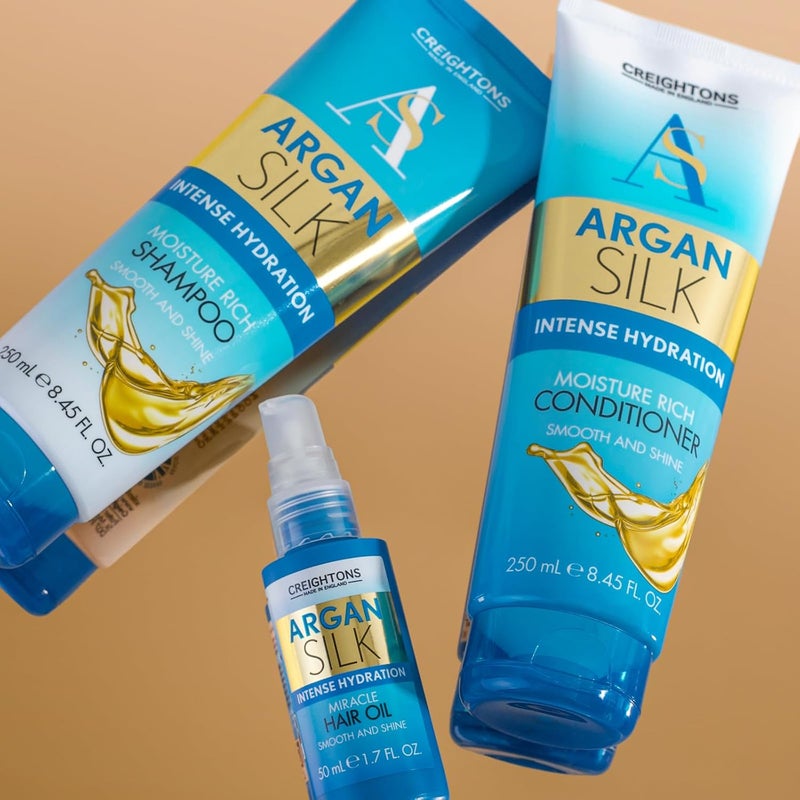 CREIGHTONS Argan Silk Moisture Rich Shampoo (250ml) - Professionally Formulated with Argan Oil from Morocco, Replenishes Moisture for Strength & Shine, For All Hair Types - Image 3