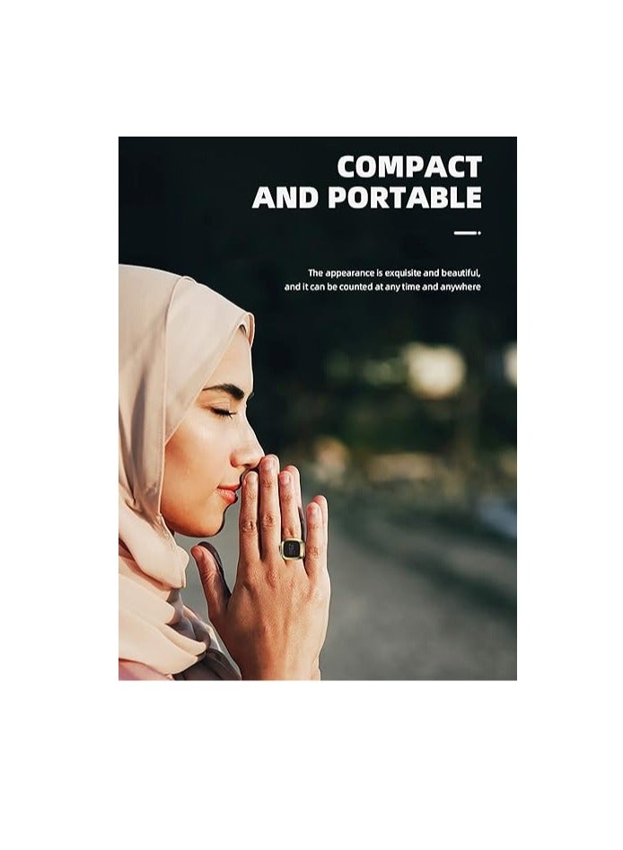 Beauenty 22mm Zikr Ring Smart Ring with Vibration Reminder Tasbih Counter and Bluetooth Connection for Exclusive IQIBLA App and 5 Daily Prayer Reminders - Image 2