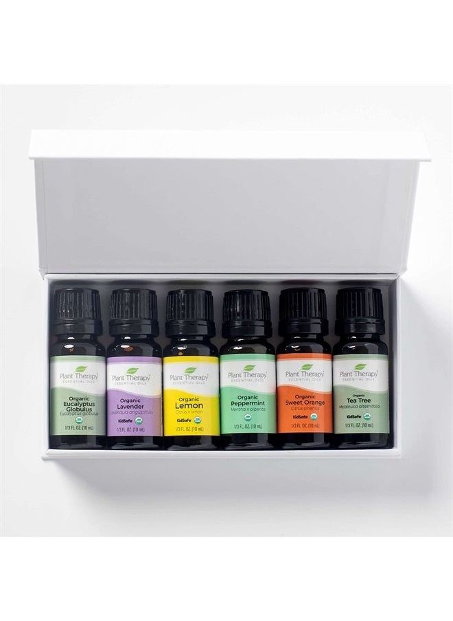 Plant Therapy Top 6 USDA Organic Essential Oil Set - Lavender, Peppermint, Eucalyptus, Lemon, Tea Tree 100% Pure, Natural Aromatherapy, For Diffusion & Topical Use, Therapeutic Grade 10 mL (1/3 oz)  - Image 3