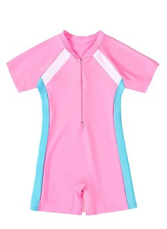 SPORT Girls Swimsuit UPF 50+ UV One Piece Swimwear Kids Bodysuit Beachwear with Surfing Swimming Children Bathing Costume (Pink/Blue/White)  - Image 2