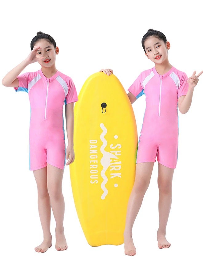 SPORT Girls Swimsuit UPF 50+ UV One Piece Swimwear Kids Bodysuit Beachwear with Surfing Swimming Children Bathing Costume (Pink/Blue/White) - Image 3