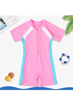 SPORT Girls Swimsuit UPF 50+ UV One Piece Swimwear Kids Bodysuit Beachwear with Surfing Swimming Children Bathing Costume (Pink/Blue/White)  - Image 4