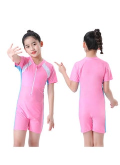 SPORT Girls Swimsuit UPF 50+ UV One Piece Swimwear Kids Bodysuit Beachwear with Surfing Swimming Children Bathing Costume (Pink/Blue/White)  - Image 5