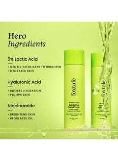 foxtale Exfoliating Face Toner With 5% Lactic Acid For Pore Tightening & Gentle Exfoliation Alcohol Free Toner For Glowing Skin For All Skin Types Men & Women 150 Ml  - Image 3