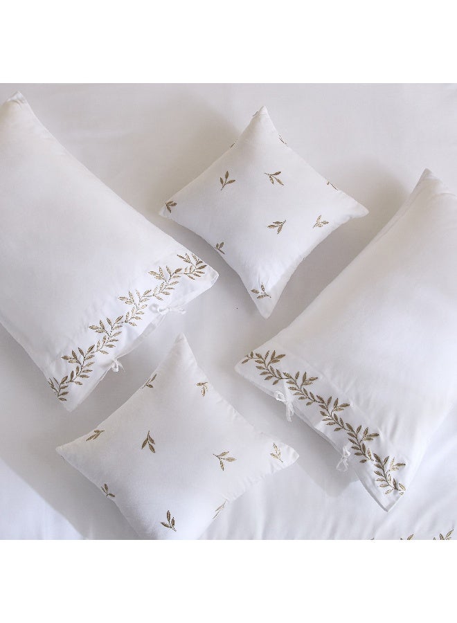 Home Box White Embroidered Cotton King Comforter Set for Home - Image 5