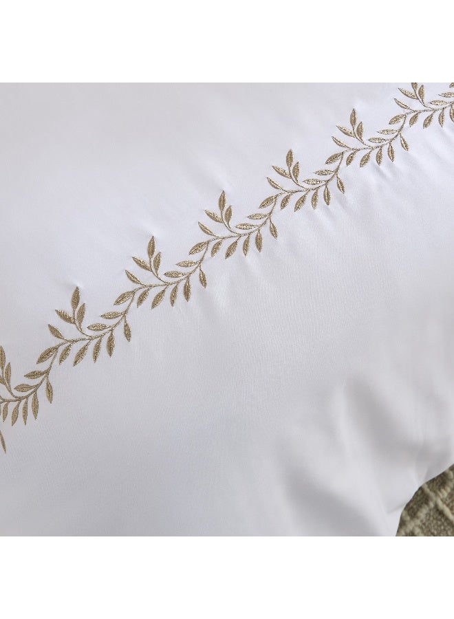 Home Box White Embroidered Cotton King Comforter Set for Home - Image 3