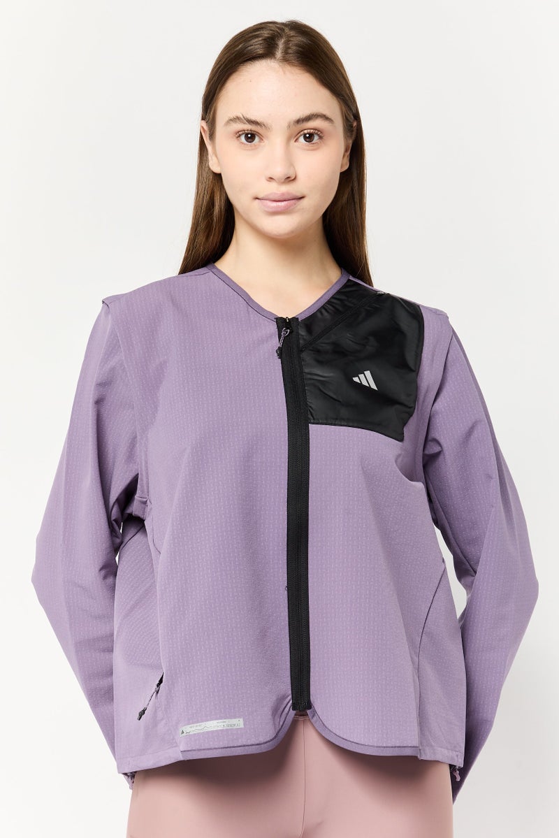 Adidas Women Sportswear Fit Long Sleeve Running Jacket, Multicolor - Image 1