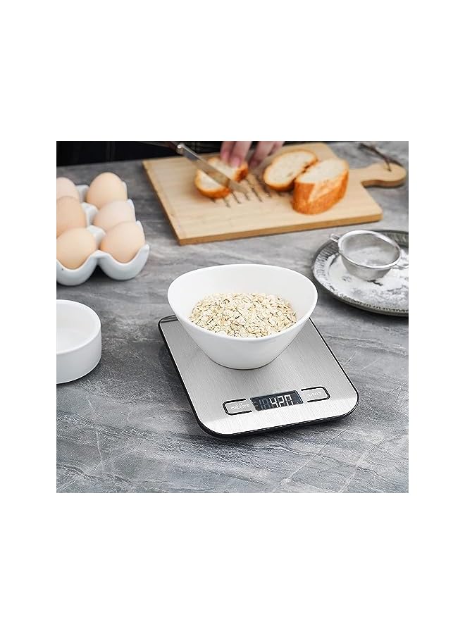 Mumoo Bear Bear Food Scale, 5kg/11lb Multifunction Digital Kitchen Scale with 1g/0.01oz Precise Graduation - Stainless Steel Platform with Backlit LCD Display Scale for Cooking, Baking and Mails - Silver - Image 3