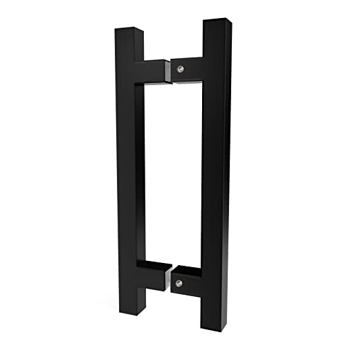 CKB 8" Back to Back Ladder Shape Pull Shower Door Handle Compatible with 1/4" to 1/2" Thickness Glass Door for Frameless Shower Doors, Matte Black with 304 Stainless Steel - Image 1
