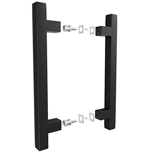 CKB 8" Back to Back Ladder Shape Pull Shower Door Handle Compatible with 1/4" to 1/2" Thickness Glass Door for Frameless Shower Doors, Matte Black with 304 Stainless Steel - Image 5
