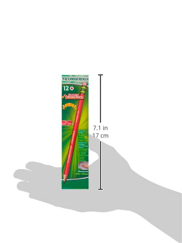 Ticonderoga® Erasable Checking Pencils, Presharpened, Carmine Red, Pack Of 12 - Image 3