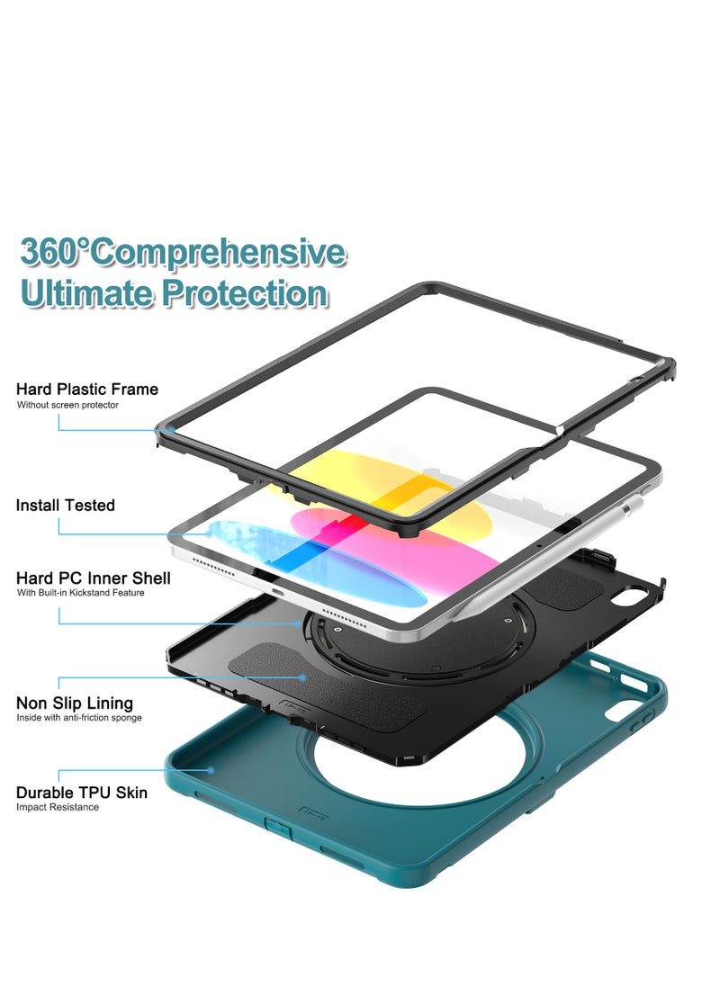 GULFLINK Rugged Heavy Duty Protective Case with Rotating Stand for ipad 10th 10.9 inch 2022（A2757/A2777）Blue  - Image 5