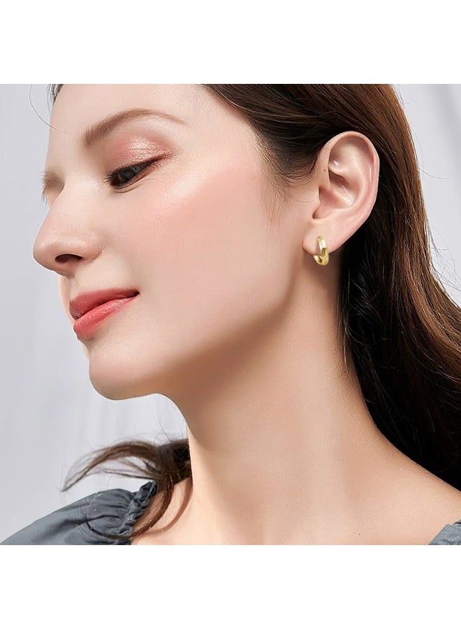 Immobird Hoop Earrings Men Unique Geometric Cut Face 925 Sterling Silver Black Hoop Earrings Handsome and Stylish, 0.55'', Sterling Silver, No Gemstone - Image 3