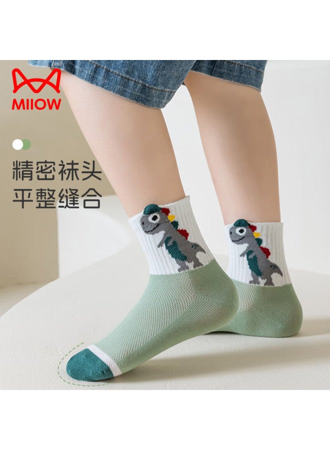 MIIOW Children's Socks For Boys, Summer Thin Breathable Mesh Socks, Boys' Thin Mid-calf Cotton Casual Socks - Image 3