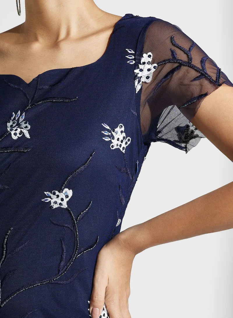 Namshi x Floral Embellished Dress