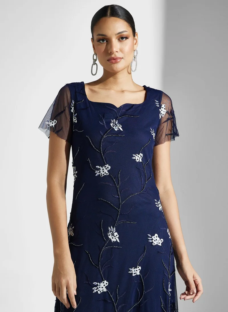 Namshi x Floral Embellished Dress