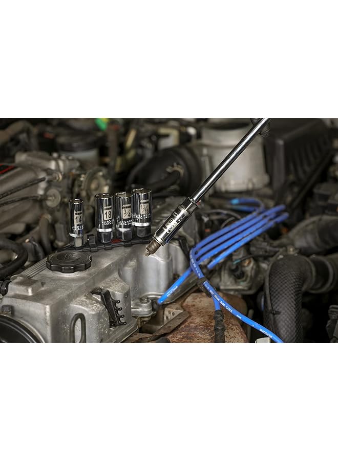 ARES 11016-5-Piece Magnetic Spark Plug Socket Set - Includes 14Mm And 16Mm Thin Wall Sockets And 9/16-Inch, 5/8-Inch, And 13/16-Inch Sockets - Convenient Reusable Storage Rail Included - Image 5