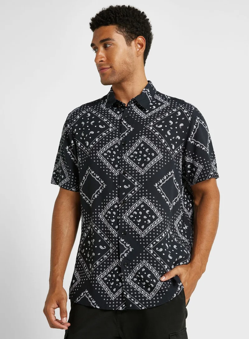 Seventy Five Printed Short Sleeve Viscose Shirt