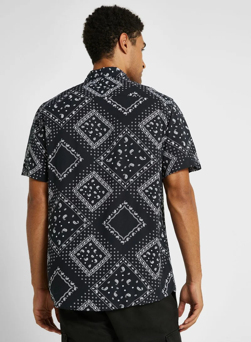 Seventy Five Printed Short Sleeve Viscose Shirt