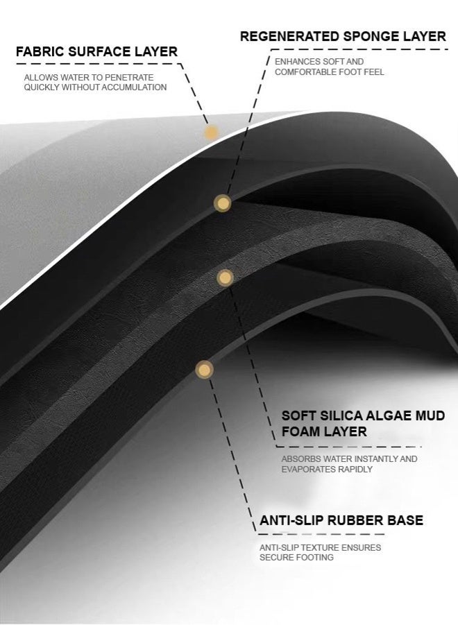 Bath mat, water-absorbent mat, diatom mud mat, non-slip mat. Instantly absorbs water and dries quickly, easy to clean. Size: 60*40cm. - Image 2